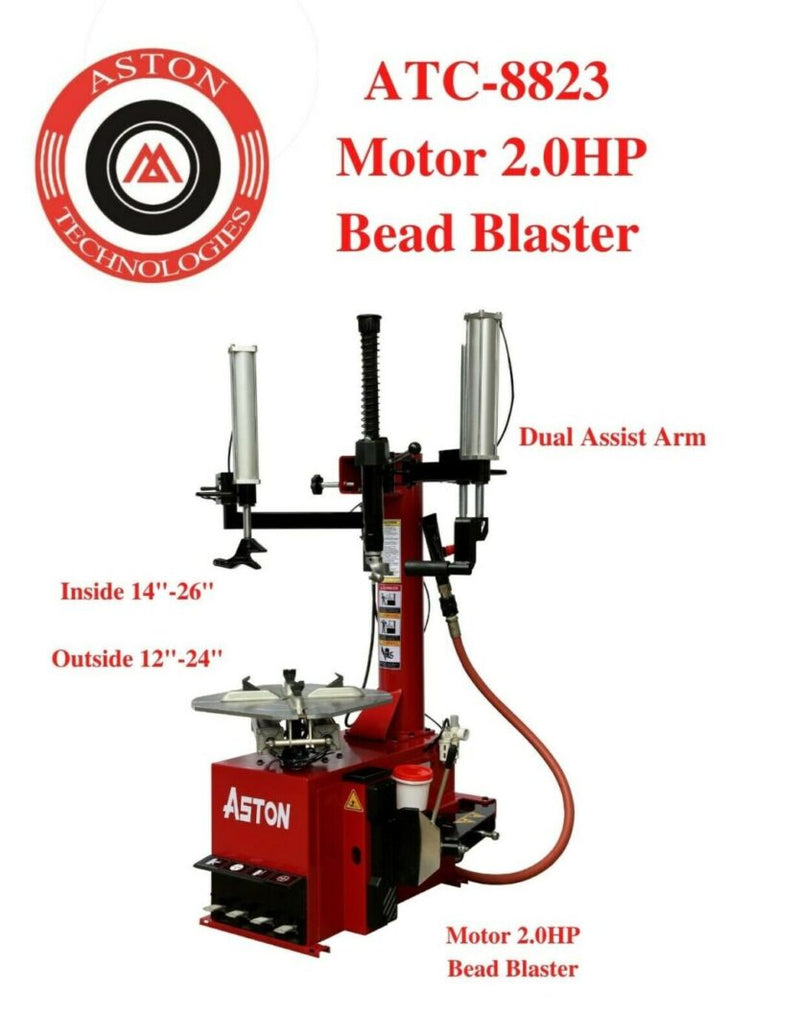 Aston 2.0hp Tire Changer and Wheel Balancer Combo with Self-Calibrating Laser Rim - Perfect for 26" Wheels!