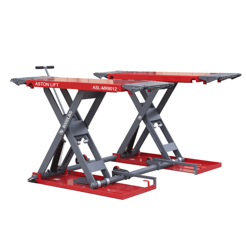 Aston 8000lb Mid-Rise Electric Scissor Lift for Cars - Elevate Up to 47" with Easy Lock Release!