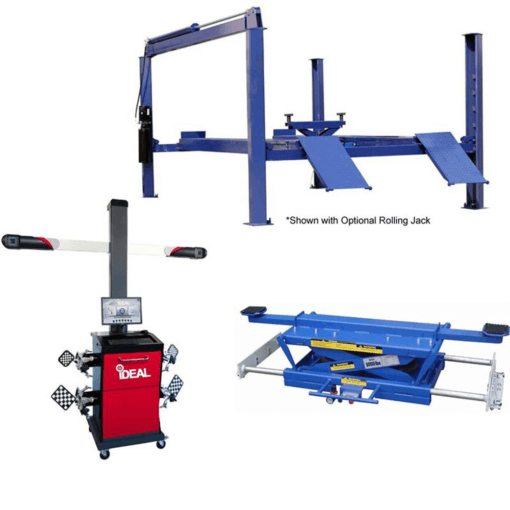 Tuxedo FP14KA 14,000 lb Chain-Driven Alignment Lift with 3D Wheel Aligner and Rolling Air Jack Combo - Elevate Your Automotive Precision!