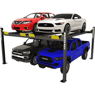 Super Wide Extended-Length Four-Post Lift with 9,000 lb Capacity - HD-9SWX