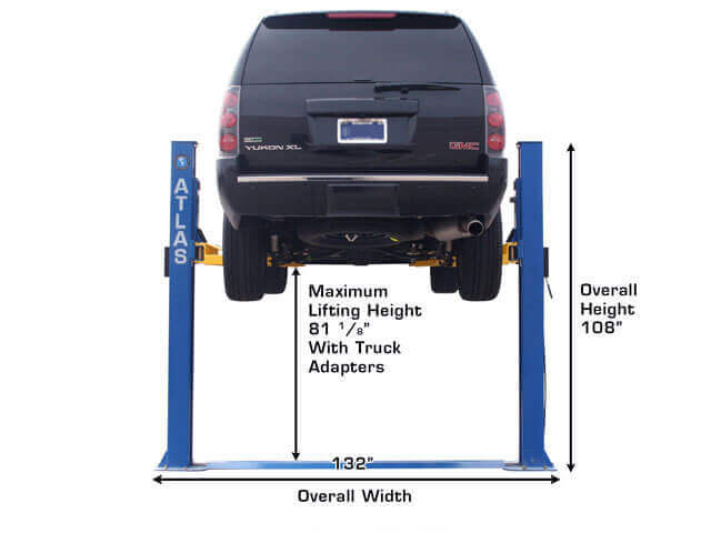 Atlas BP8000 8,000 lbs Heavy-Duty 2 Post Baseplate Car Lift