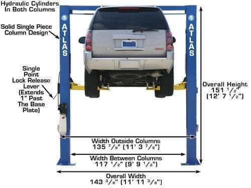 Atlas OHX10000X 10,000 lbs Premium Extra Tall 2 Post Overhead Lift - Elevate Your Service Experience