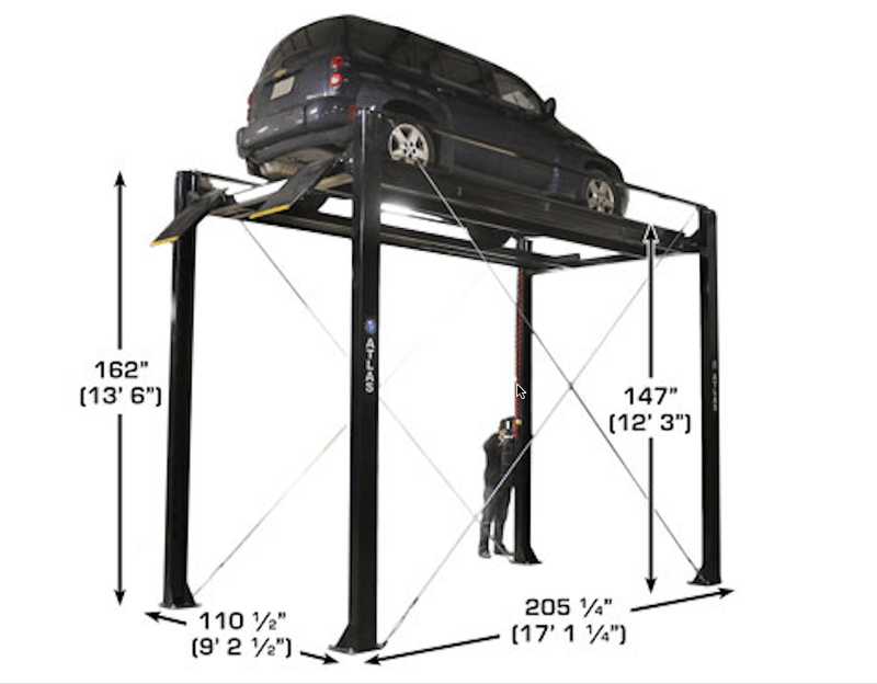 Atlas Garage PRO7000ST - 7,000 lbs Heavy-Duty Super Tall 4-Post Car Lift