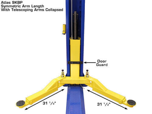 Atlas 9KBPX Heavy-Duty 9,000 lbs Two-Post Baseplate Car Lift