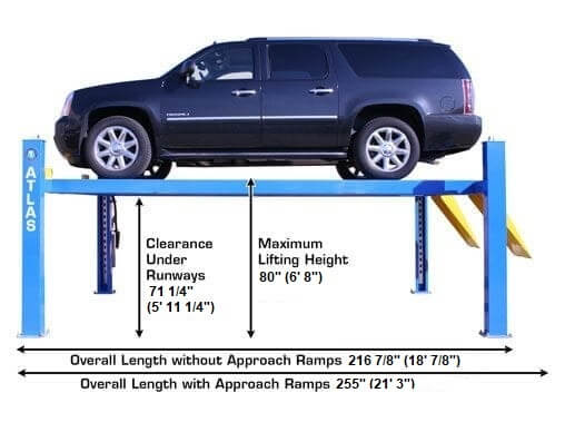 Atlas 414 Heavy-Duty 14,000 lbs Commercial 4-Post Vehicle Lift