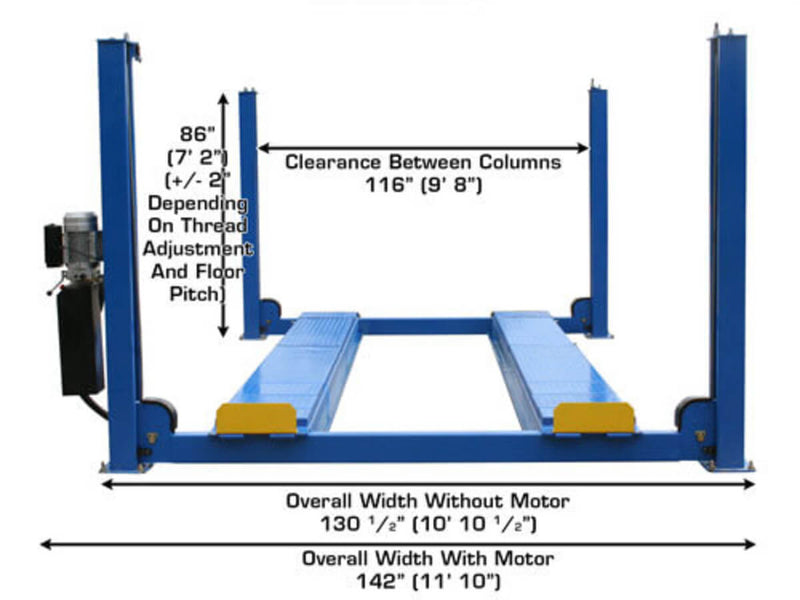 Atlas 414A Heavy-Duty 14,000 lb 4-Post Car Alignment Lift