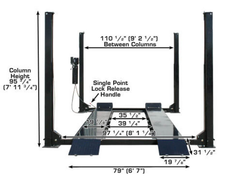 Atlas Garage PRO9000 Heavy-Duty 4-Post Vehicle Lift