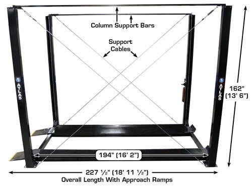 Atlas Garage PRO7000ST - 7,000 lbs Heavy-Duty Super Tall 4-Post Car Lift