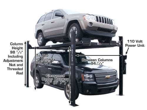 Atlas Garage PRO8000 EXT Extra Tall 4-Post Vehicle Lift - Elevate Your Garage Experience!